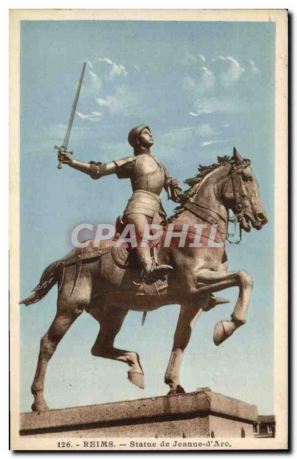 CPA Reims Statue De Jeanne d'Arc