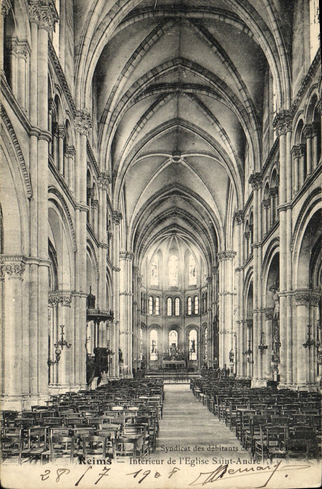 CPA Reims Interieur De l'Eglise Saint Andre