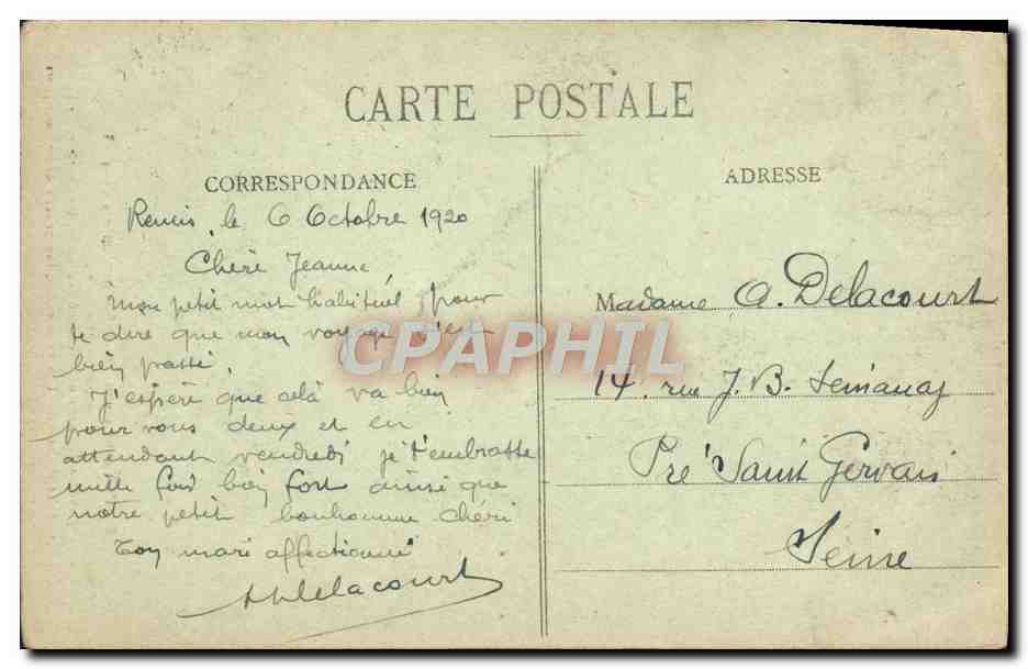 CPA Reims Dans Ses Annees De Bombardements Militaria — Verso