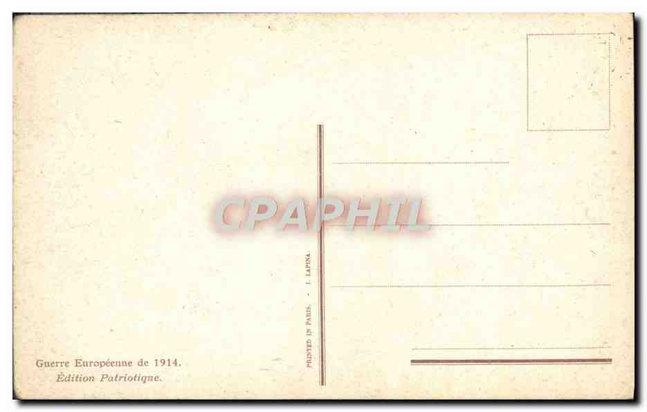 CPA L'Incendie De La Cathedrale De Reims Militaria — Rückseite