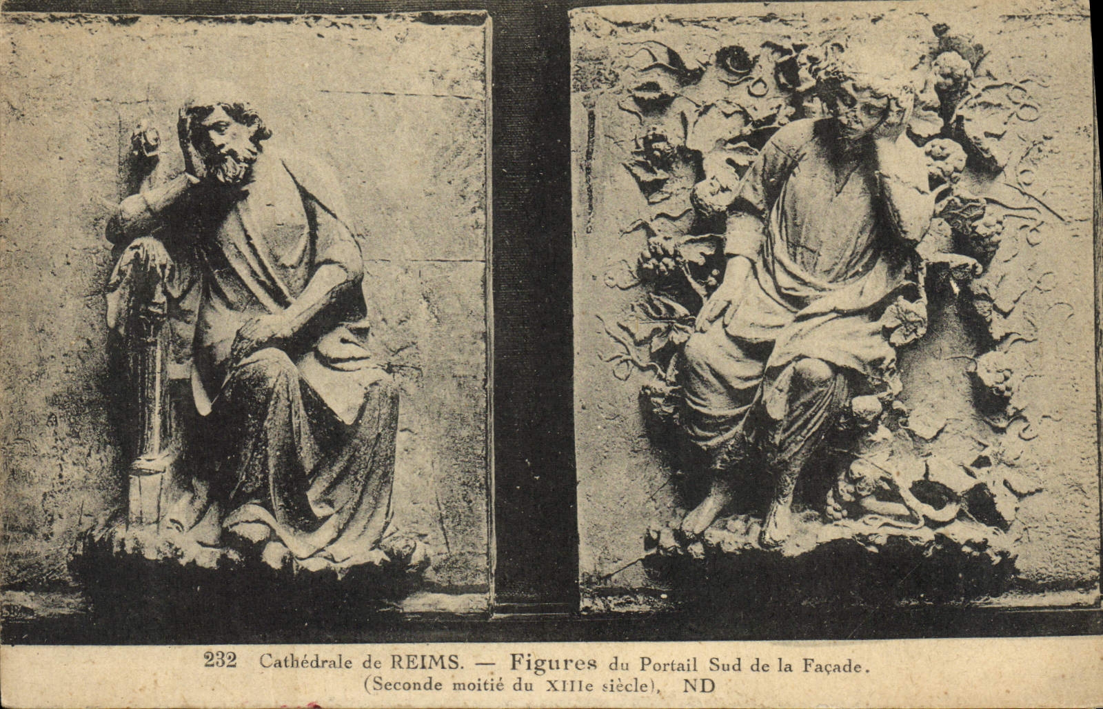 Kathedrale von REIMS — Figuren vom Südportal der Fassade — zweite Hälfte des 13. Jahrhunderts