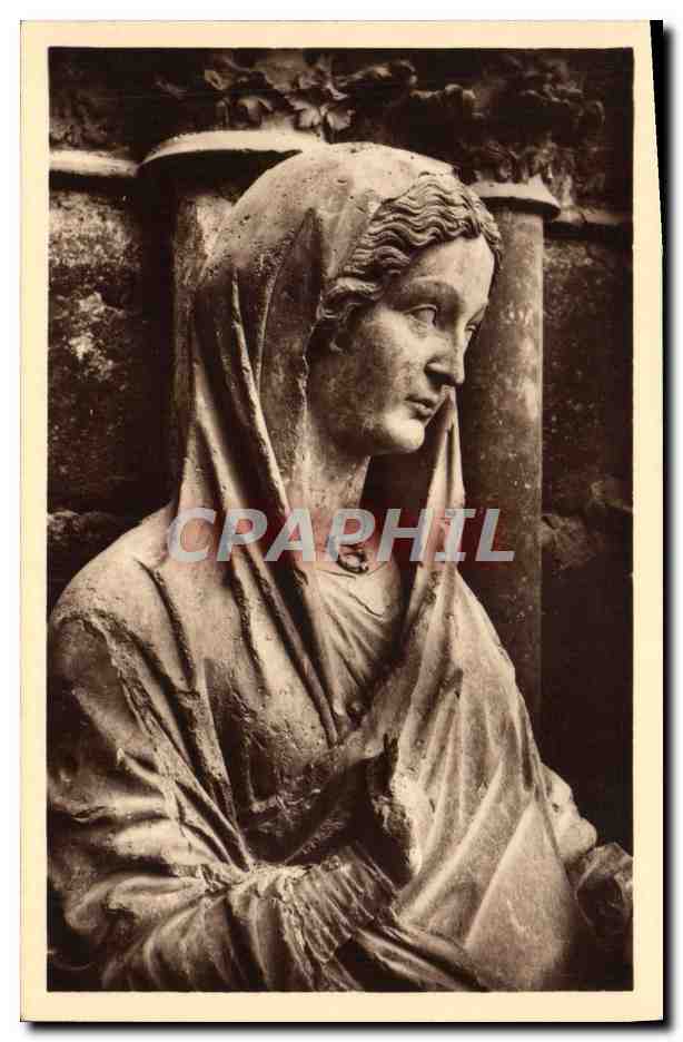 La Vierge du groupe de la Visitation — Porche central du Grand Portail — Reims-Cathédrale, Reims