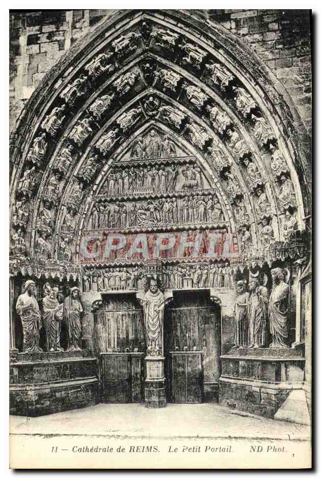 CPA Cathedrale De Reims Le Petit Portail