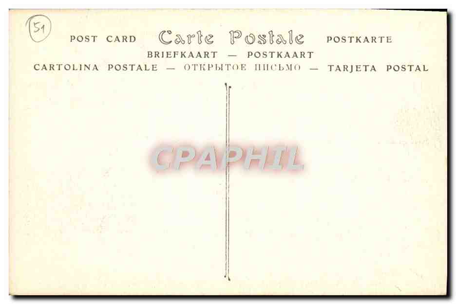 CPA Cathedrale De Reims Le Petit Portail — Verso