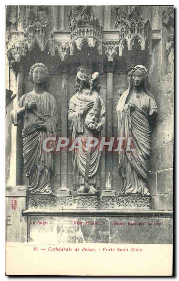 CPA Cathedrale De Reims Porte Saint Sixte