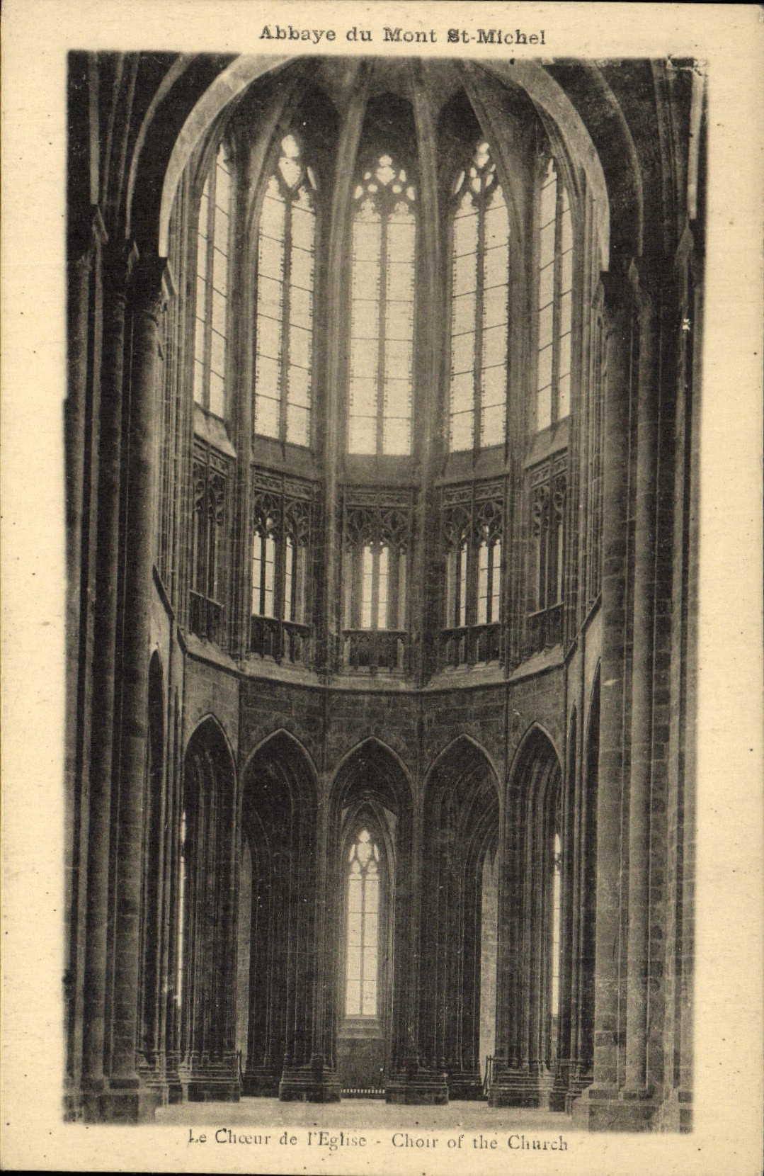 Abbaye du Mont-St-Michel — Le Chœur de l'église — éditeur non identifié, n° de série non visible