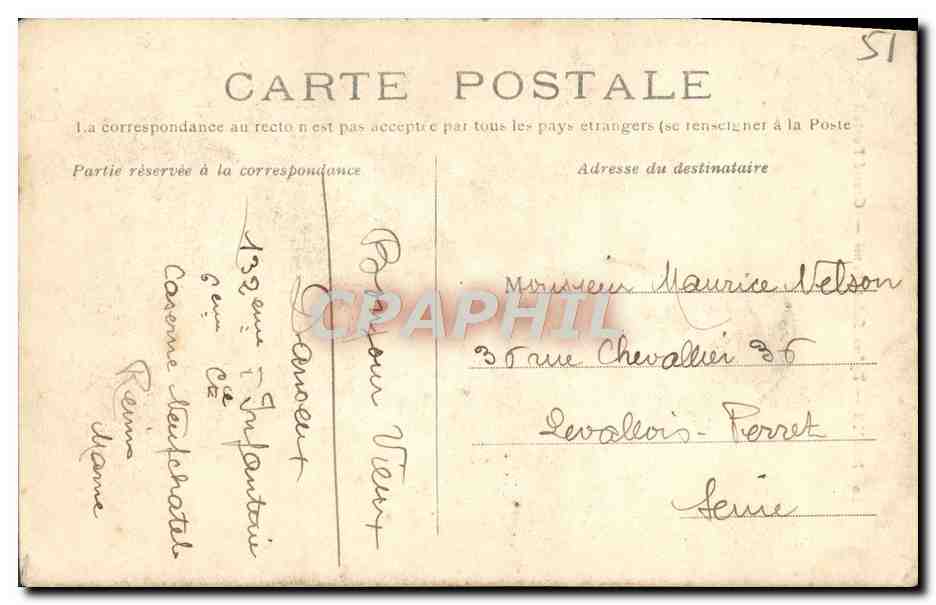 CPA Reims Eglise Saint Remi Grand Portail — Verso