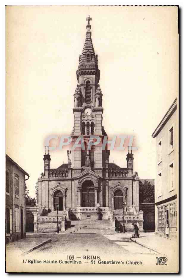 CPA Reims L'Eglise Sainte Genevieve