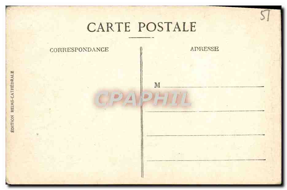 CPA Reims Le Grand Comble De La Cathedrale Avant La Guerre — Verso