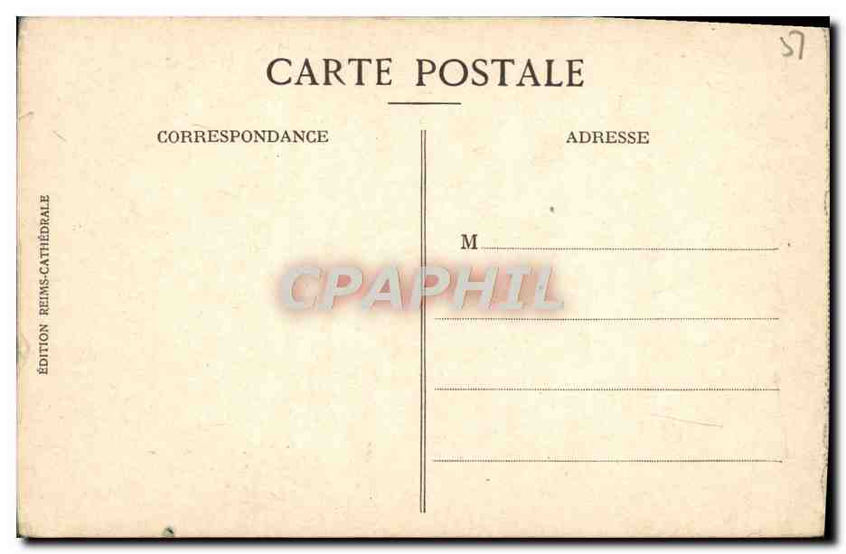 CPA Reims Saint Nicaise Et Le Sourire De Reims Apres l'incendie — Verso