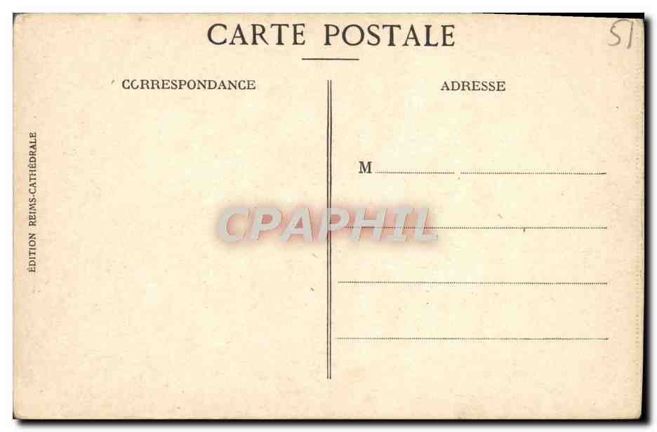 CPA Reims Le Beau Dieu Apres La Guerre — Back