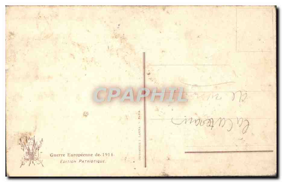 CPA L'Incende De La Cathedrale De Reims — Verso