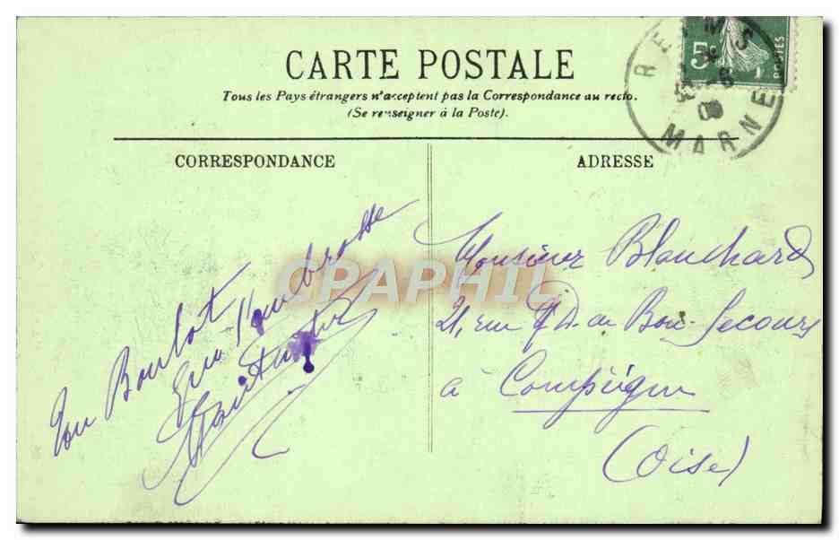 Reims — Nordportal der Kathedrale (Das Gericht des Letzten Tages) — L.L. — Rückseite