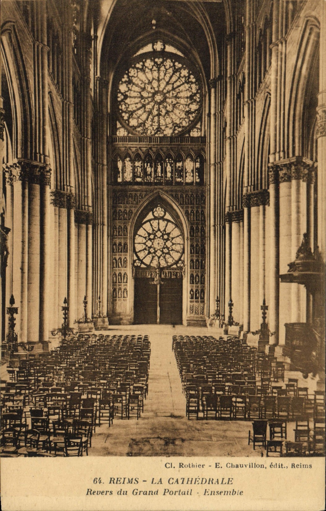 CPA Reims La Cathedrale Revers Du Grand Portail