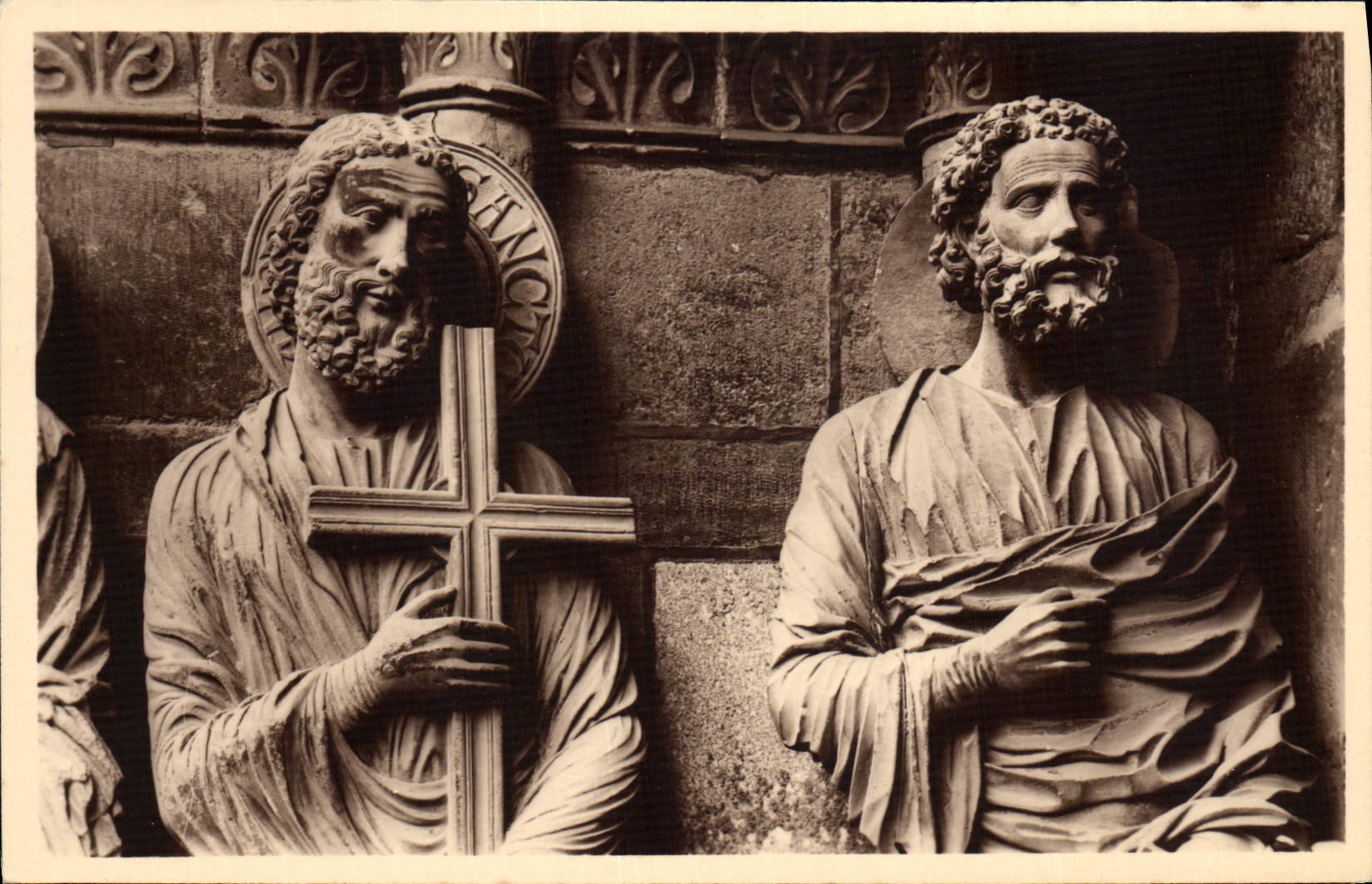 Saint André et Saint Pierre — Portail du Jugement dernier, cathédrale de Reims — Édit. Reims-Cathédrale