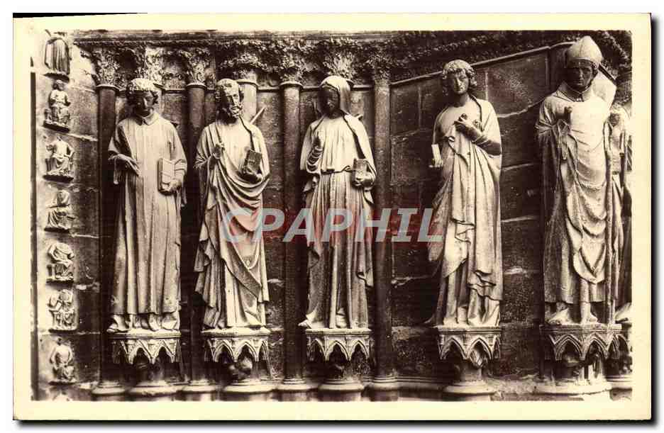 Südlicher Teil des Nordportals — Kathedrale von Reims — Verlag Reims-Cathédrale, Kathedralsquare, Reims