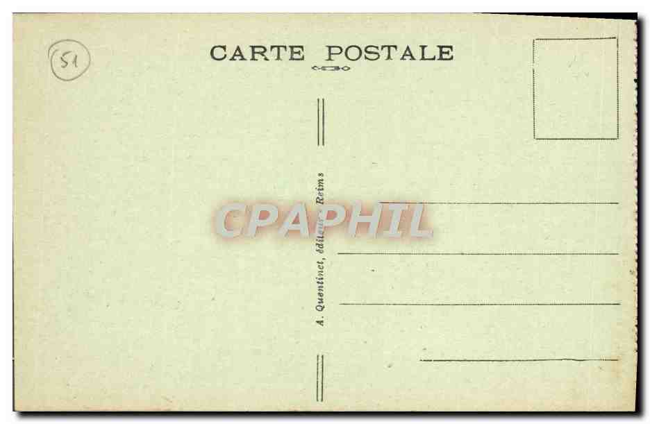 Reims — La Nef de la Cathédrale — A. Quentin, éditeur Reims, n° 195 — Verso