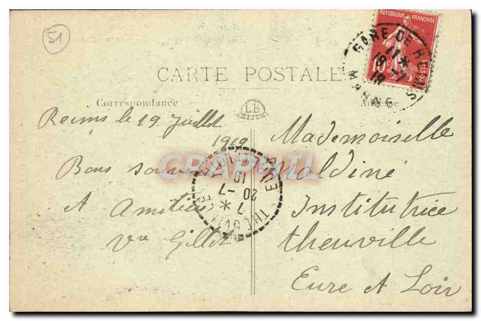 CPA Reims Rue De Talleyrand Militaria — Verso