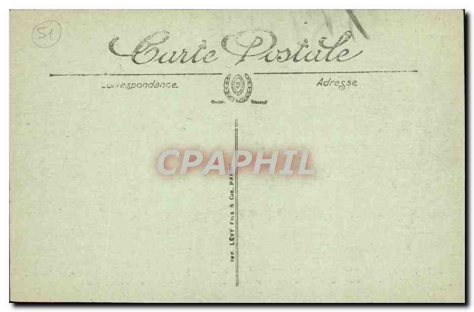 CPA Les Ruines De La Grande Guerre Reims Militaria Vue vers le theatre — Rückseite