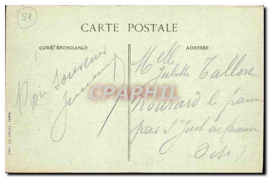CPA Reims Hotel De Ville Incendie le 3 mai 1917 Militaria — Rückseite
