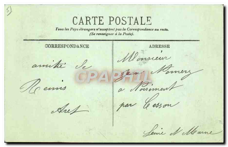 CPA Reims La Fontaine Sube Vers L'Eglise St Jacques Comptoir de la Comete — Verso