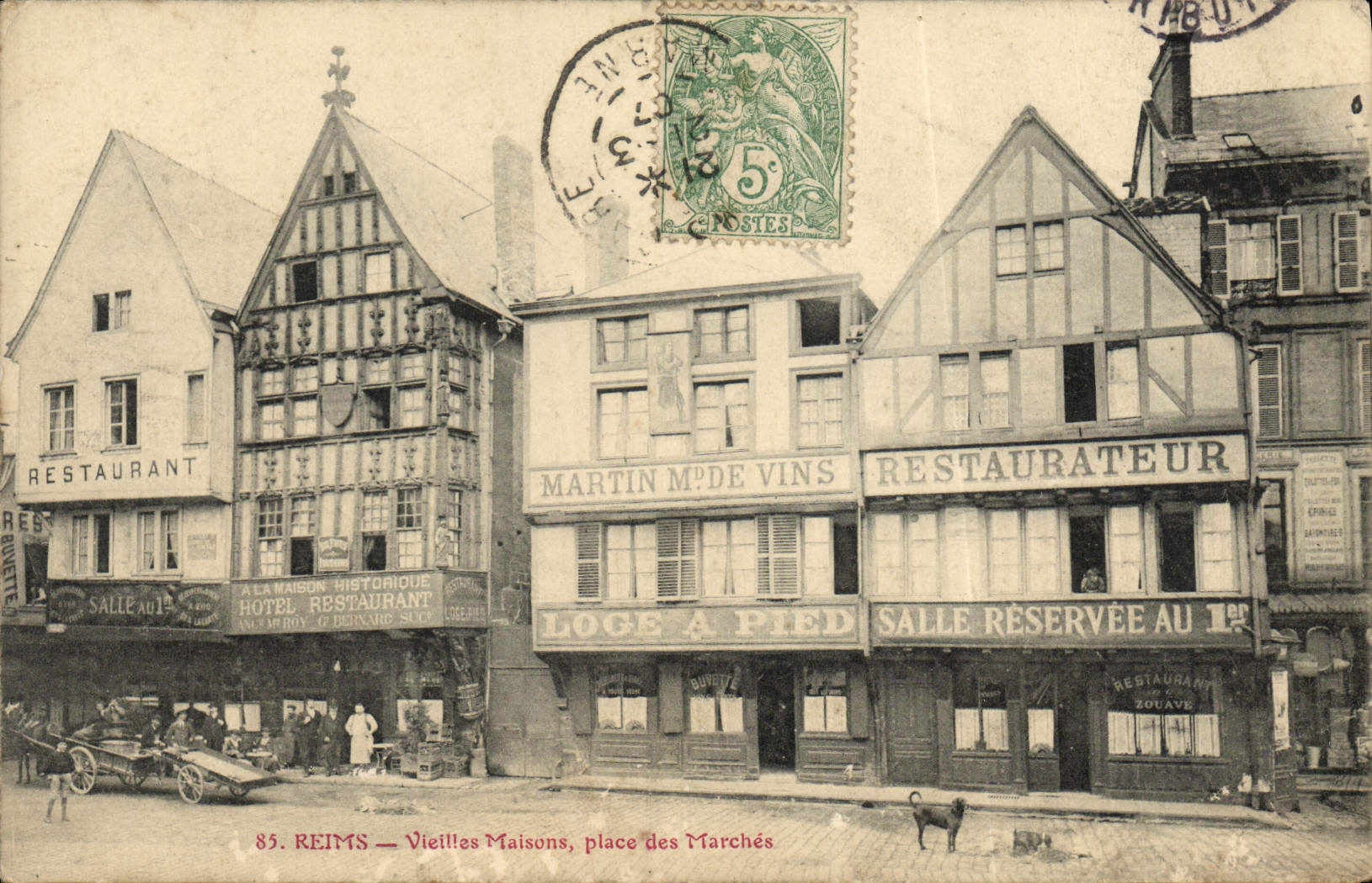 CPA Reims Vieilles Maisons Place Des MArches