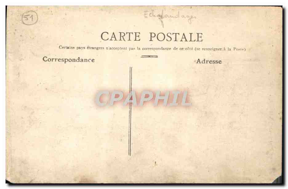 CPA Reims La Cathedrale Le Grand Portail Central — Verso
