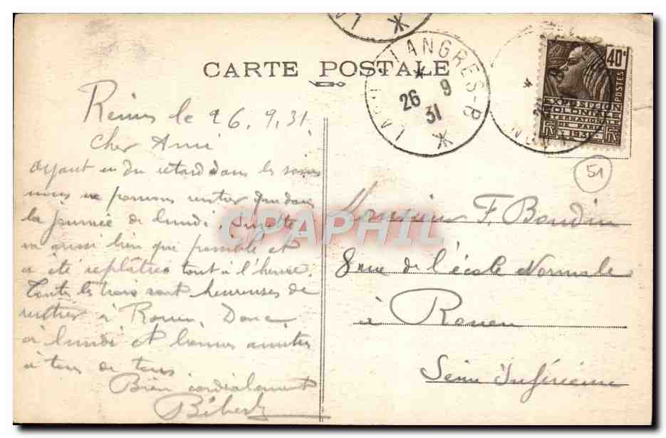 Reims — Hôpital Américain — G. Graff, éd. Reims, n°26 — Rückseite