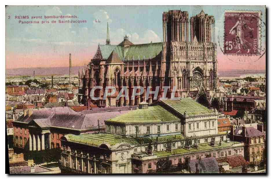 Reims avant bombardements — Panorama pris de Saint-Jacques — LL