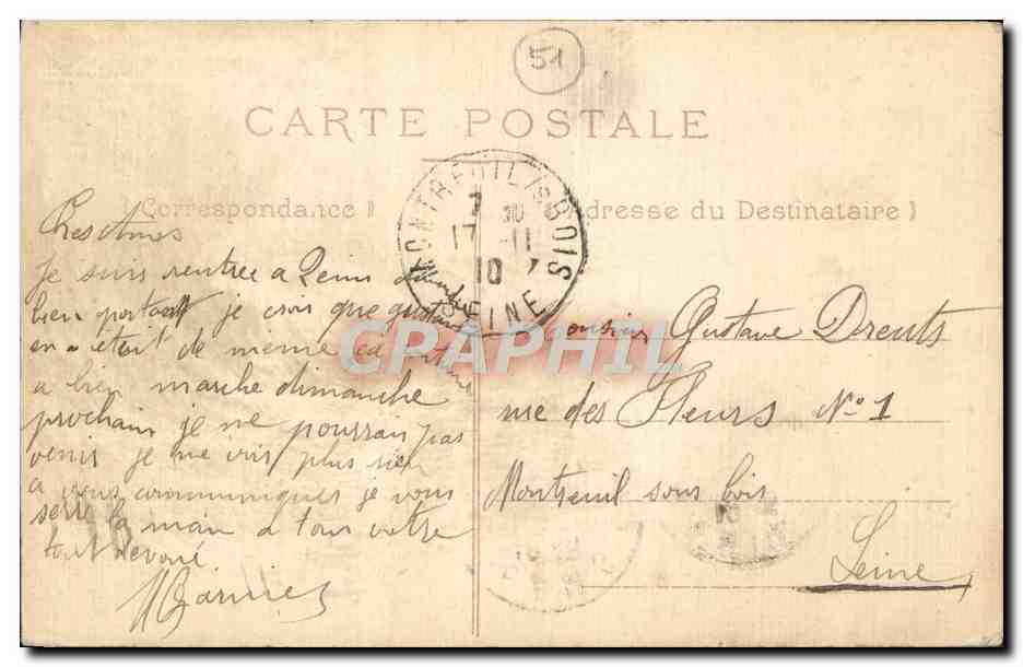 CPA Reims La Cathedrale (carte toilee) — Rückseite