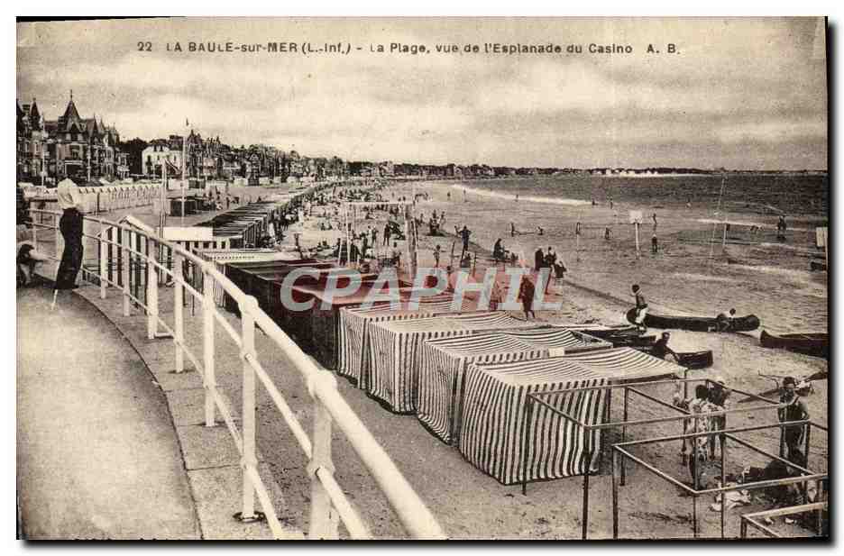CPA La Baule Sur Mer La Plage Vue De l'Esplanade Du Casino