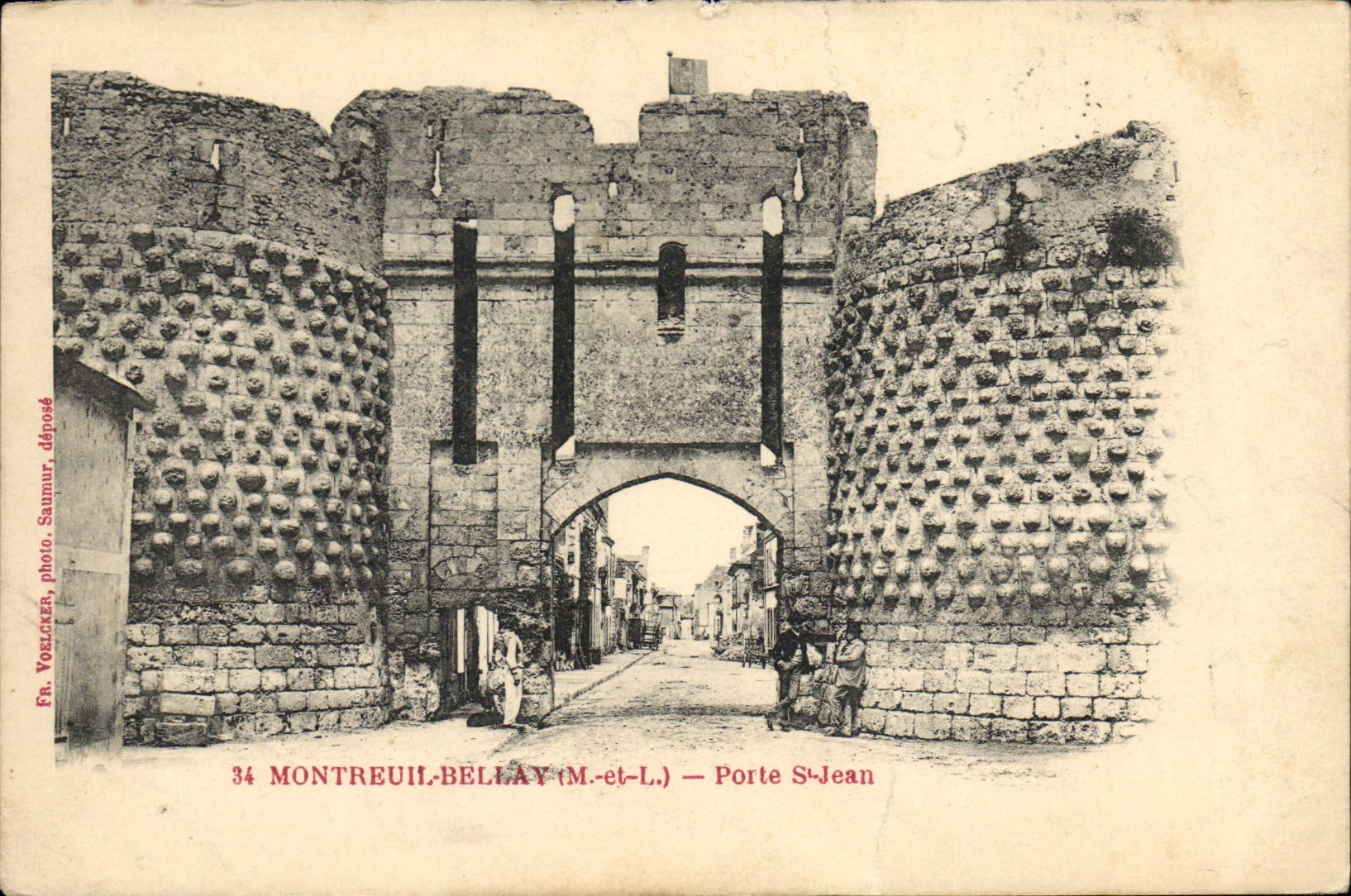 Tarjeta postal antigua Puerta San Juan de Montreuil Bellay