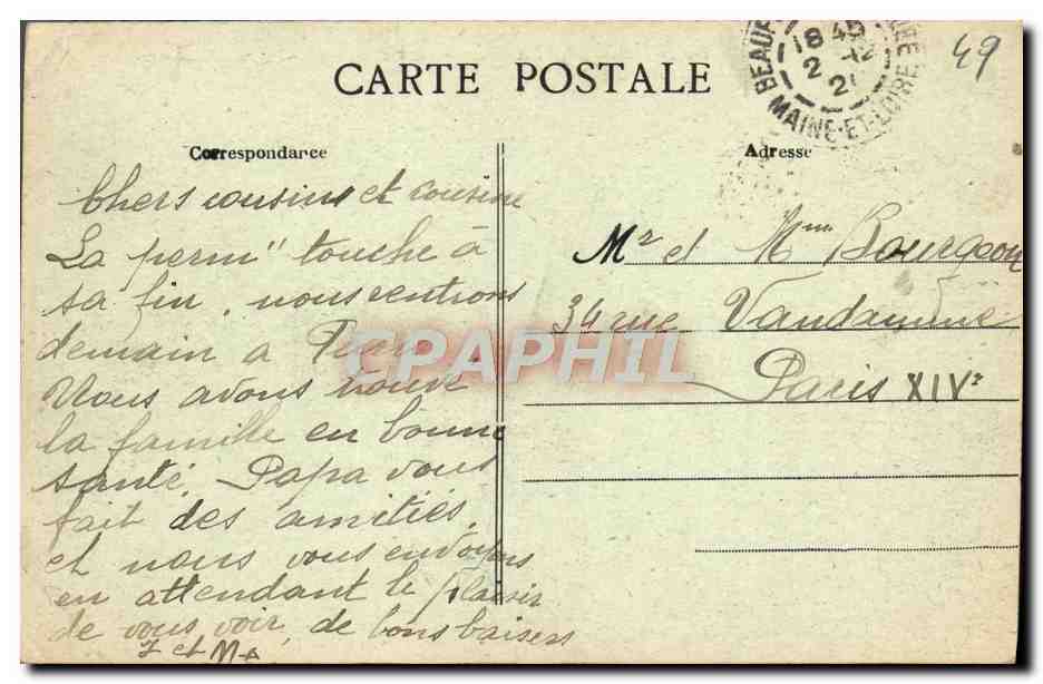 CPA Beaufort en Vallee La Caisse d'Epargne et le Musee — Rückseite