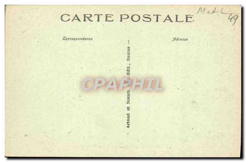 CPA Cholet Le Theatre et l'Eglise Notre Dame — Back