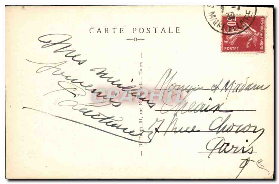 CPA Saumur L'hotel de ville  — Rückseite