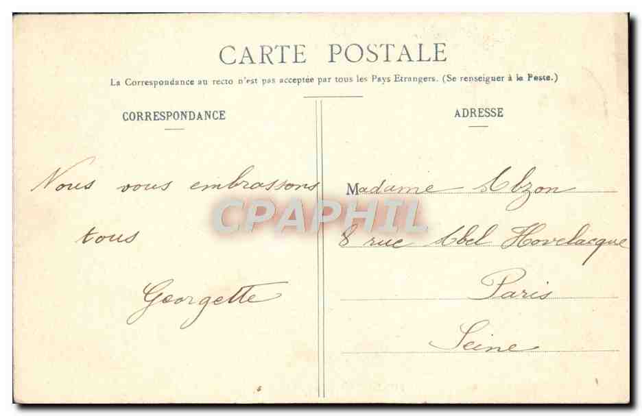 CPA Fontevrault Le Grand Moustier — Rückseite