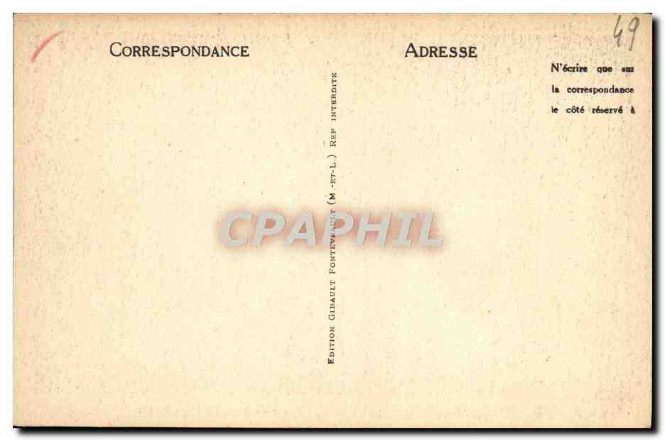 CPA Fontevrault Les Cloitres et Porte de la Salle Capitulaire — Verso