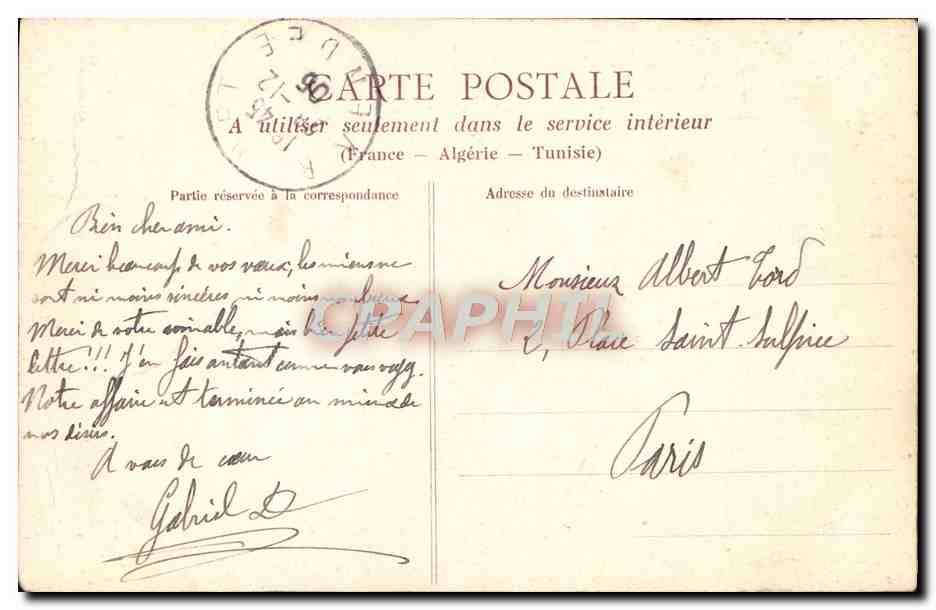 CPA Angers Eglise Saint Joseph — Verso