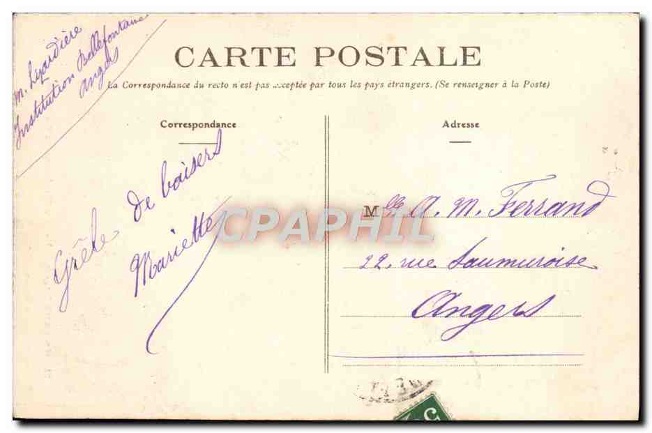 CPA Angers La Chaire de la Cathedrale — Rückseite