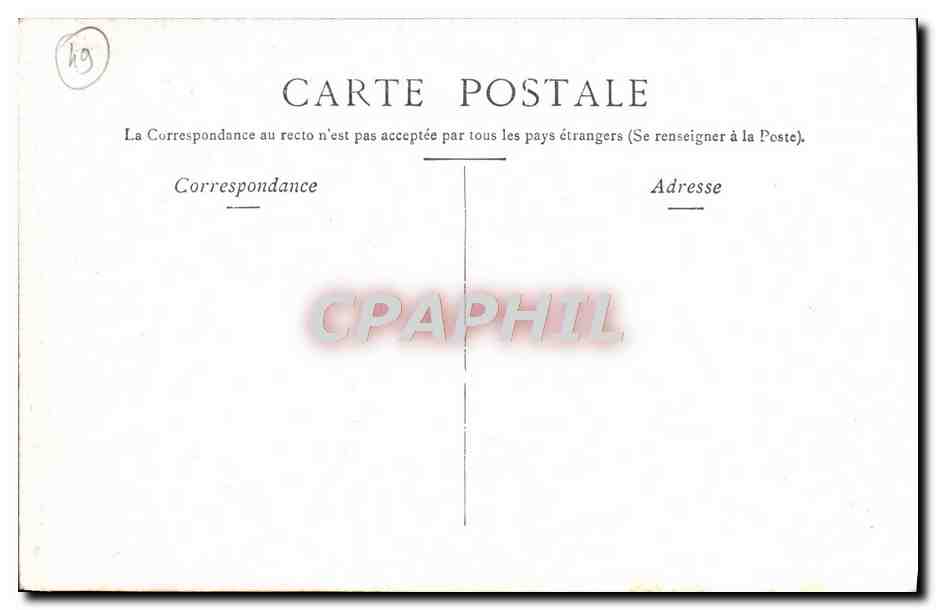 CPA Angers Hotel Pince — Rückseite