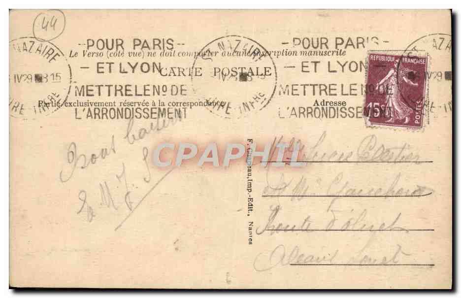 CPA La Baule sur Mer L'Hotel Royal — Rückseite
