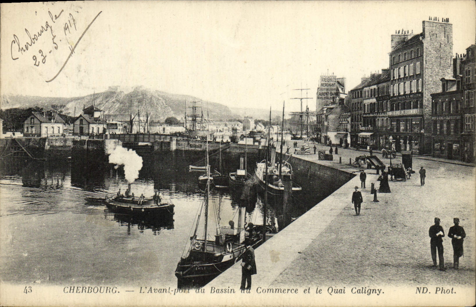 Cherbourg — Der Vorhafen des Handelsbeckens und der Quai Caligny — ND. Phot. n°43