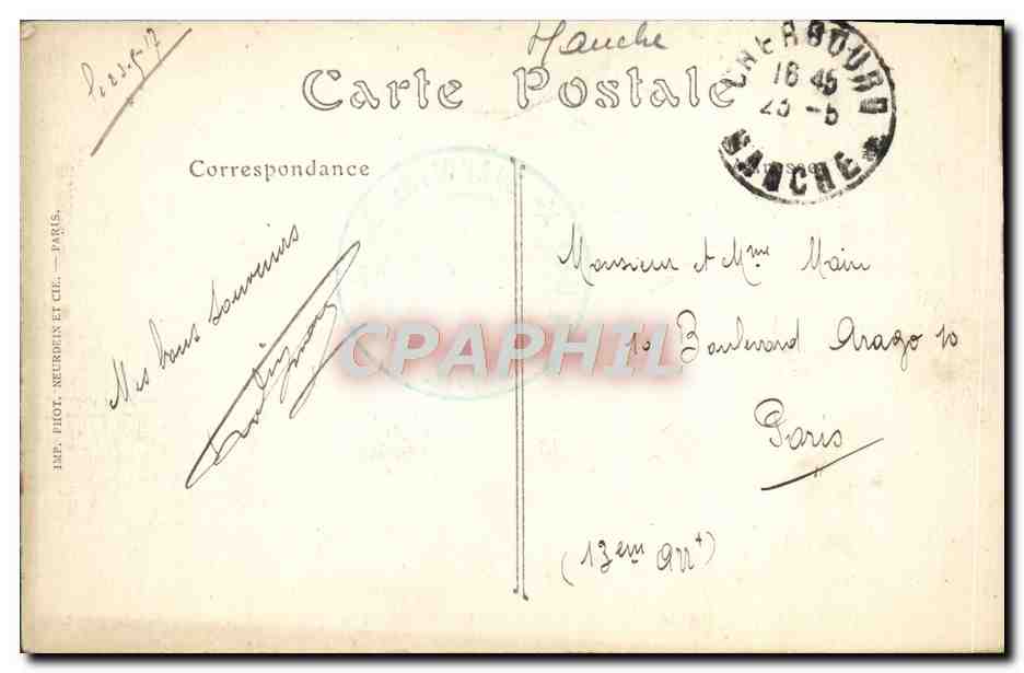 Cherbourg — Der Vorhafen des Handelsbeckens und der Quai Caligny — ND. Phot. n°43 — Rückseite