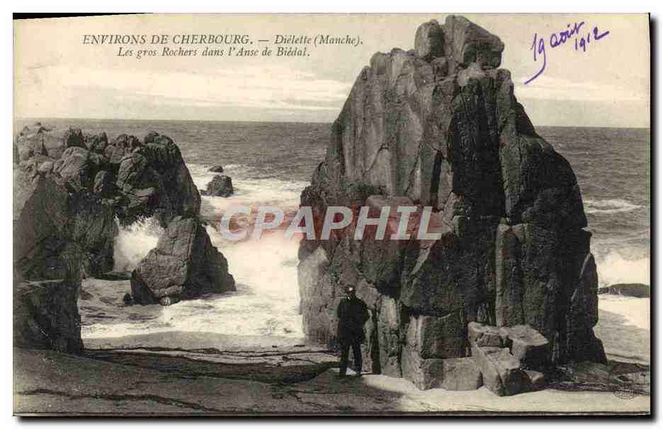 CPA Environs de Cherbourg Environs De Dielette Les Gros Rochers dans l'Anse Biedal