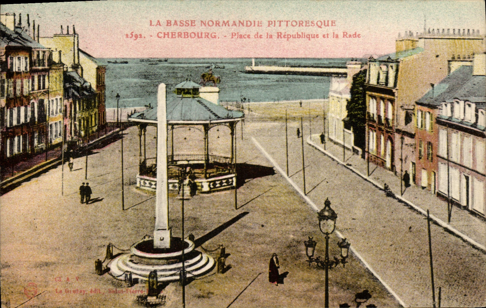 CPA Cherbourg Place de la Republique et la rade 