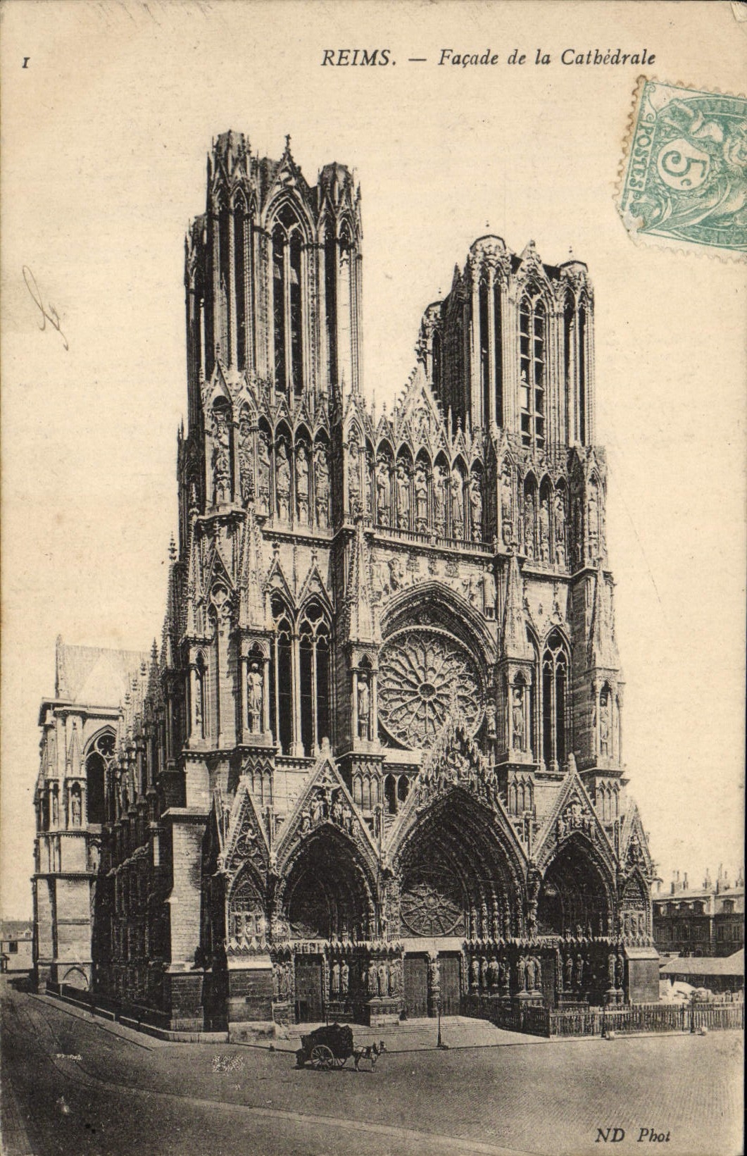CPA Reims Facade de la Cathedrale