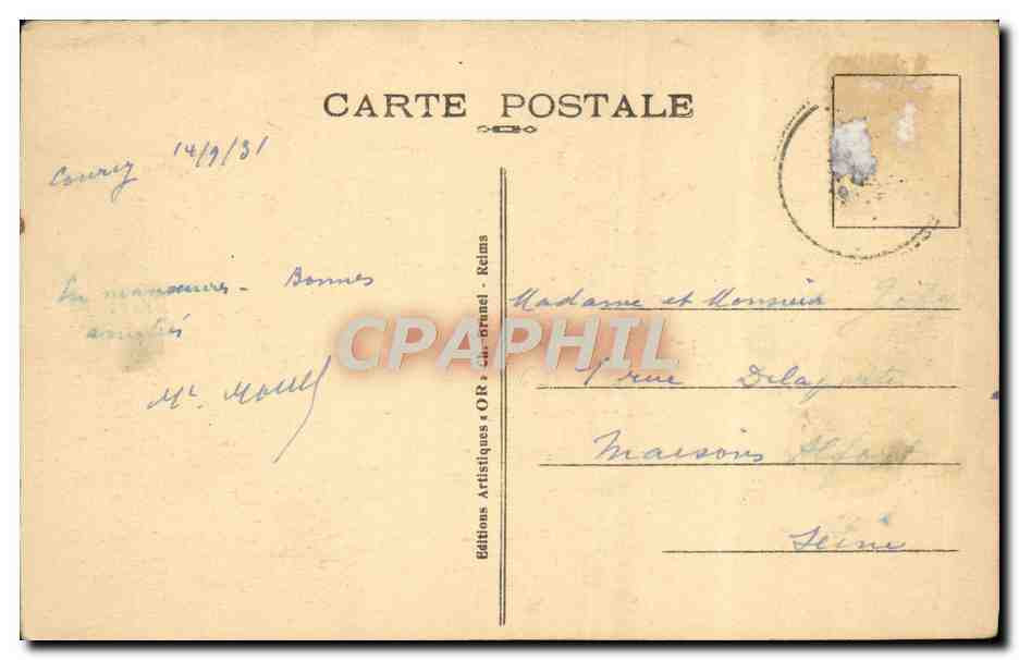 CPA Reims La Cathedrale bombardee Par les Allemands Militaria  — Verso