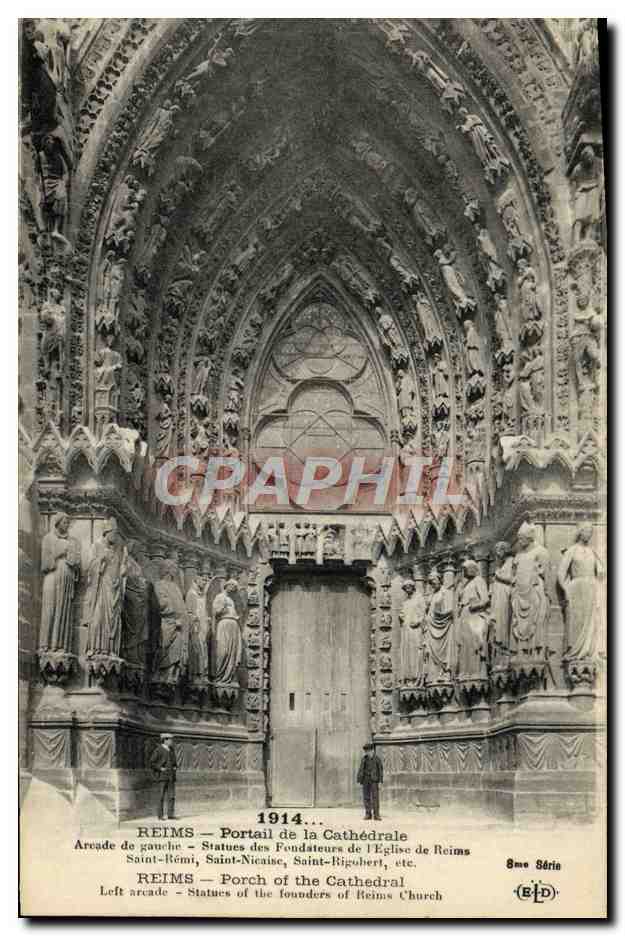 CPA Reims Portail de la Cathedrale