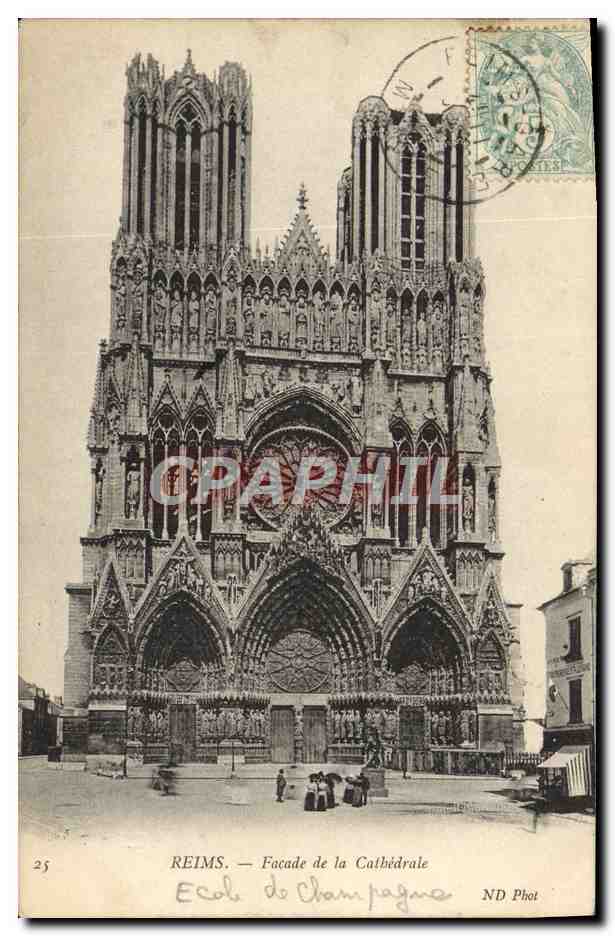 CPA Reims Facade de la Cathedrale