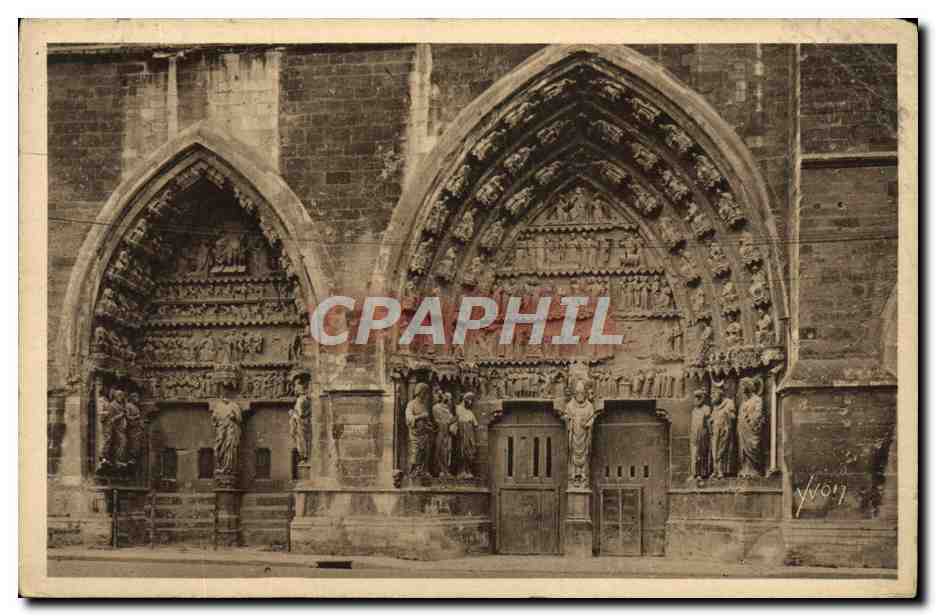 CPA Reims Le Portail Nord de la Cathedrale